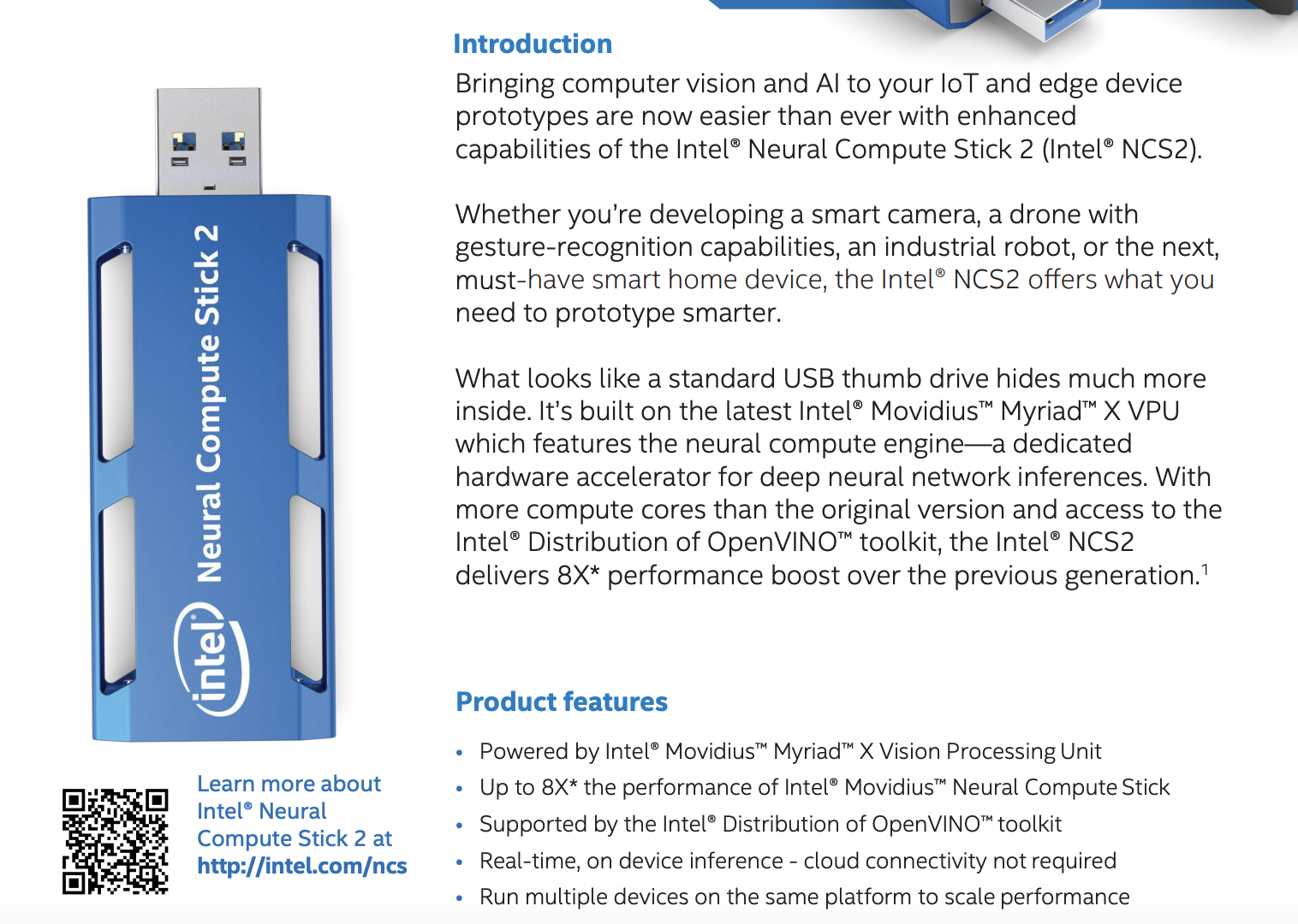 Intel Nerual Compute Stick 2